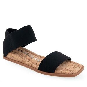 AEROSOLES Black Cork Footbed Sandals